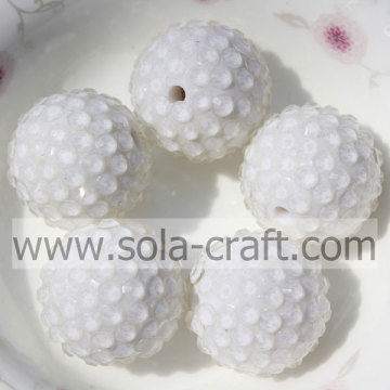 Shinning Clear White Solid Resin Rhinestone 20*22MM Beads For DIY Bracelet