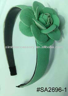 fashion plastic pu leather flower hair jewelry headband hairband