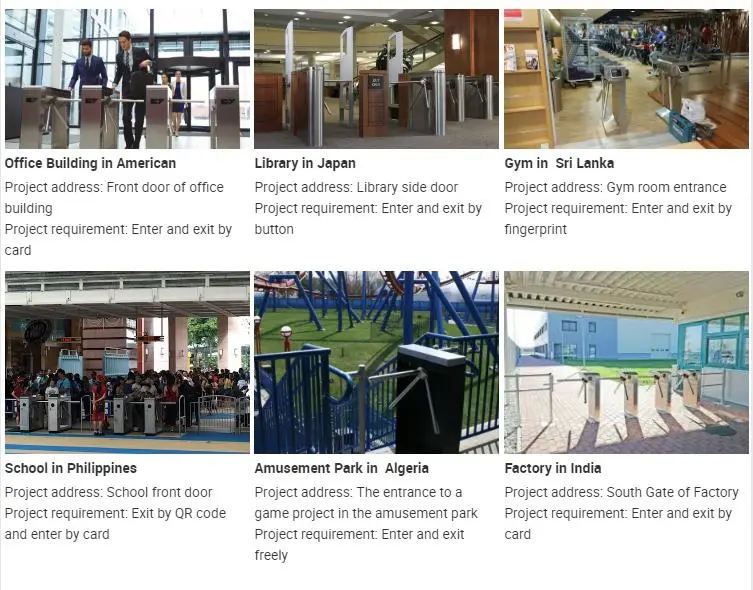 304 Stainless Steel Access Control System Pedestrian Powder Coated Tripod Turnstile Gate