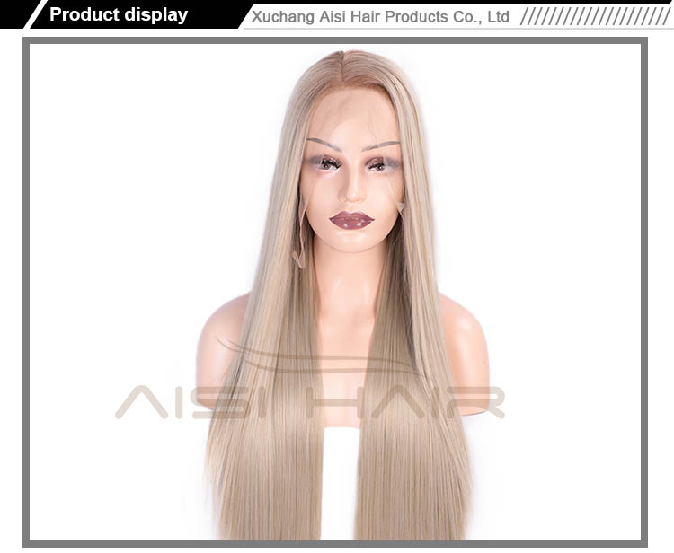 High Temperature Long Brown Wig Lace Frontal Wigs Synthetic Fiber Lace Front Wig Silky Straight For Black Women