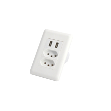 Multi Socket Brazil Wall Outlet with 2 USB Ports (5V/2.1A) - 2 Ways Adapter