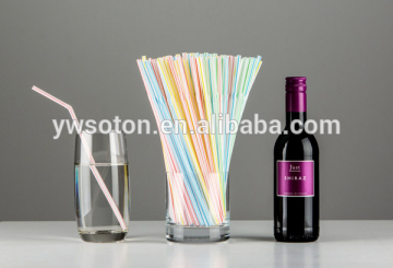 Eco-friendly party color barware straw disposable flexible plastic drinking straw