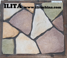 Manufactured Faux Stone Veneer with Brick Wallpaper