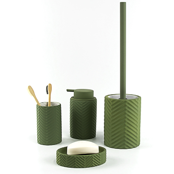 Modern Earthy Green Ceramic Bath Collection