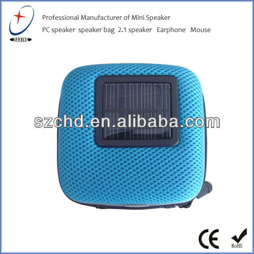 Rechargeable mini solar speaker case with solar panel