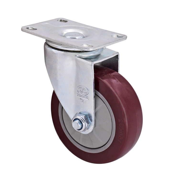 3 pulgadas PVC de servicio medio (PU) Caster Wheel-Dark Red