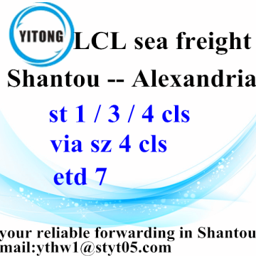 Shantou Consolidatie Sea Freight Services naar Alexandrië