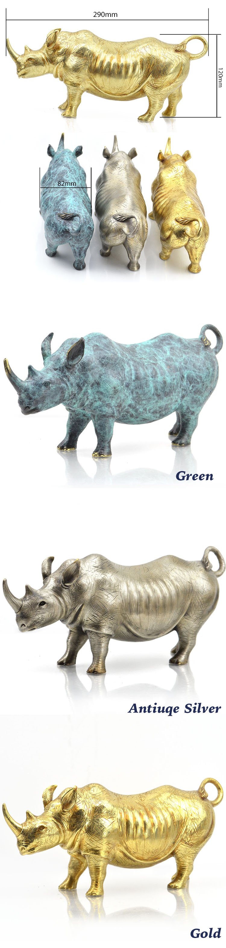 Antique Gold Cast Oem Cheap Small 3D Metal Home Decor Set Custom Bronze Animal One Piece Figurines