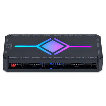 ARGB PWM Fan Hub for Chassis Wire Management - 2Pin, 3Pin, 6Pin, SATA, AURA