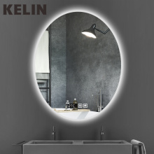 Custom LED Anti Fog Oval Shower Mirror with Touch Screen for Bedroom