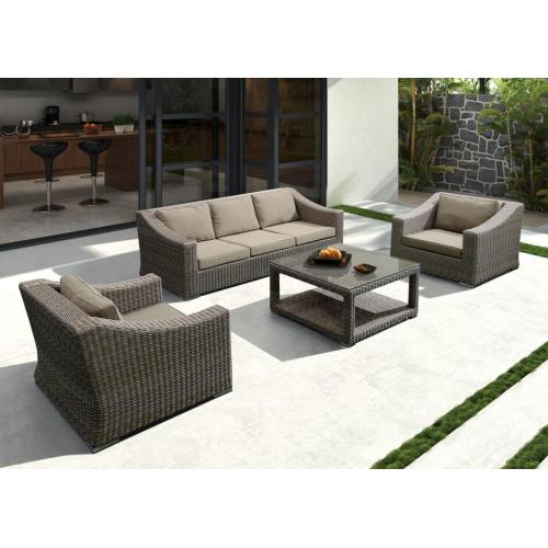 Moderne aluminium PE Rattan Sofe Set Meubels