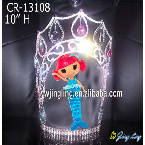 10 Inch Rhinestone Mermaid Pageant Crowns Girls