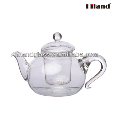 Clear borosilicate double wall glass teapot with influser