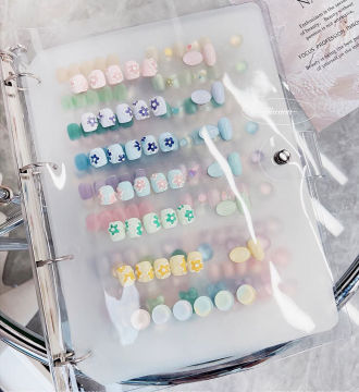 Transparent Press-On Nails Storage Book: Nail Tip Photo Album & Color Chart Display Book
