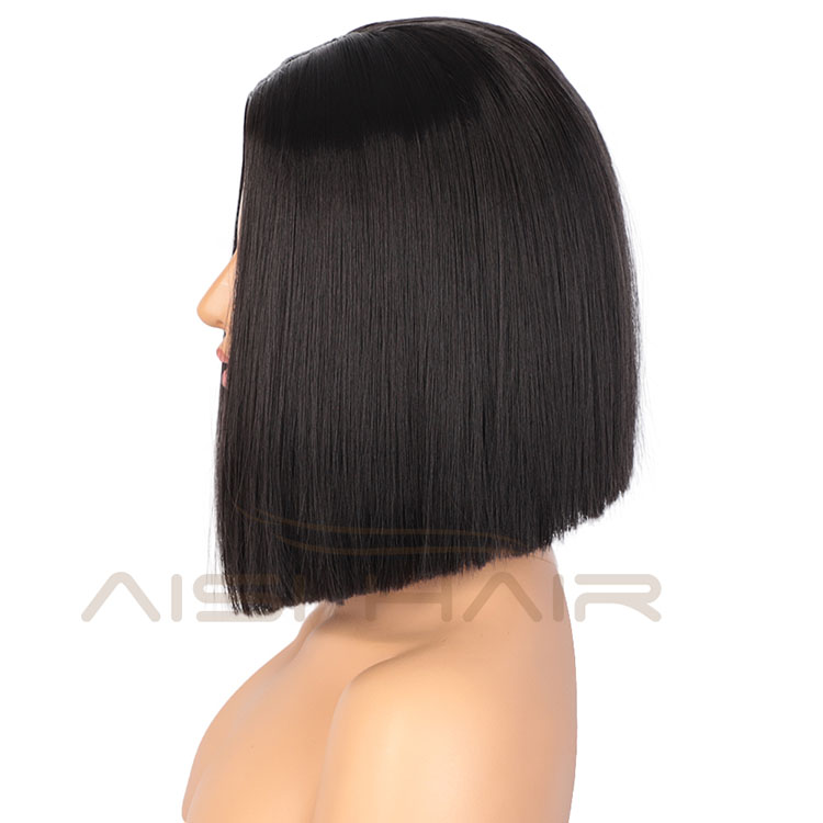 Black ForBlack Women Wigs Cosplay Party Short Bob Silky Straight Heat Resistant Synthetic Fiber Hair Wigs