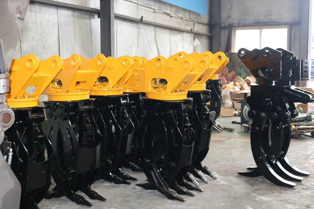 Excavator Loader Crane Timber Factory Tools Excavator Hydraulic Wooden Grapple