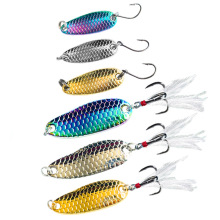 Fish Scales Pattern Trolling Spoons Metal Lures for Trout, Pike, Bass, Salmon - 2.5g to 15g