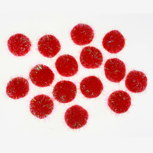 Orange pompom with glitter tinsel