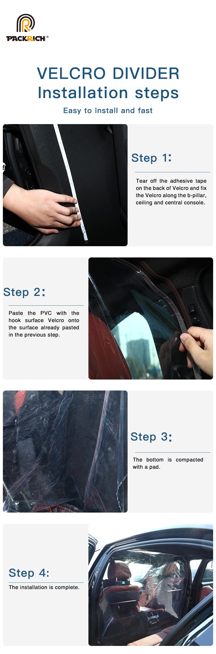 Anti-splash Protect Driver Taxi Transparent Car Isolation Film