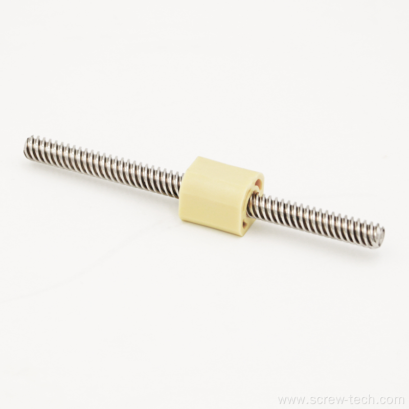 Tr8x8 Trapezoidal lead screw with brass nut