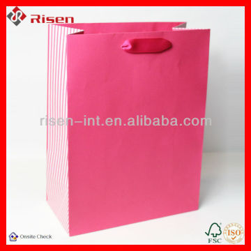 Plain pink paper gift bags
