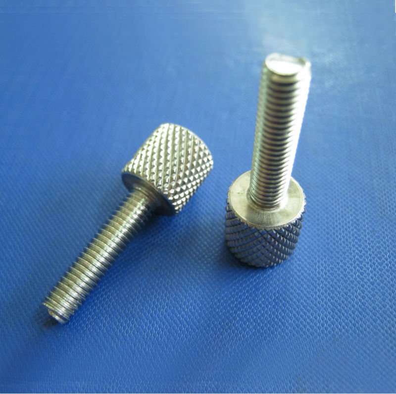 Knurled Thin thumb screws for wood