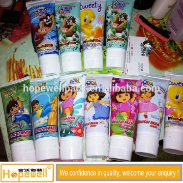 Colored empty toothpaste tube packaging, offset printing plastic laminated tubes