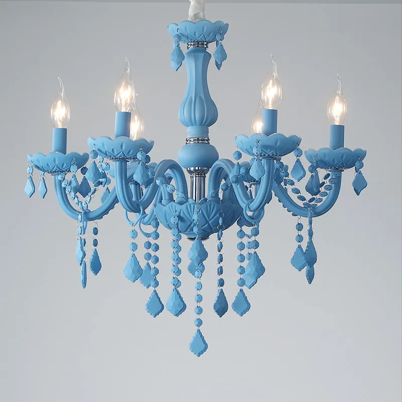 Elegant European Crystal Pendant Light with Vibrant Colors