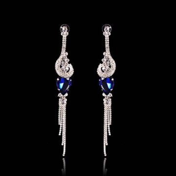 Vintage Purple Crystal Drop Earrings For Women