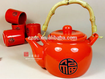 wholesale Ceramic lucky china tea set for Chinese wedding