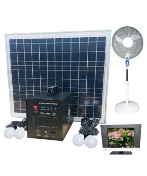 solar lighting system for home lighting TV fan loading
