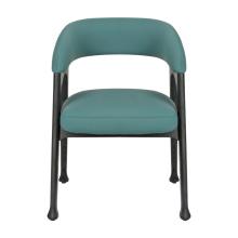 New design blue leather backrest single chairs