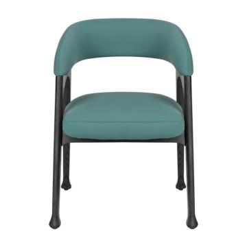 New design blue leather backrest single chairs