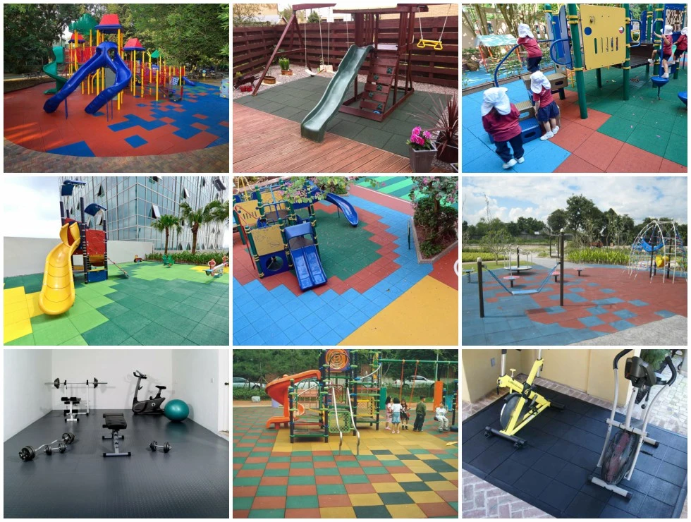 Indoor Gym Children Play Area Ground Rubber EPDM Safety Flooring Tile Mat