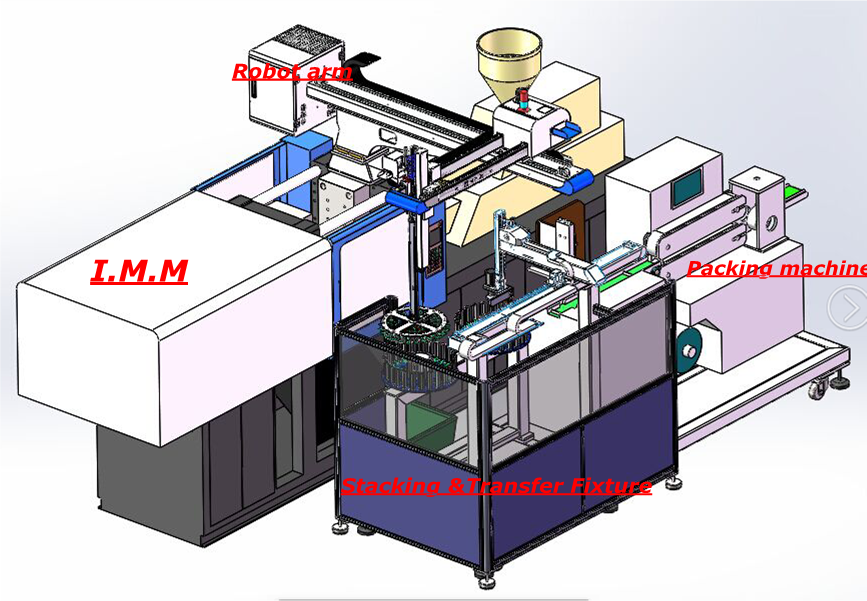 Cutlery Automation robot arm for injection machine Plastic cutlery automatic packing system Disposable spoon/fork /knife