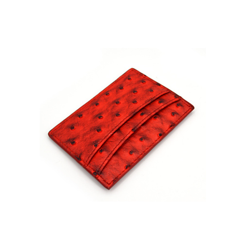 High-end Personalized Ostrich Pattern Leather Card Holder