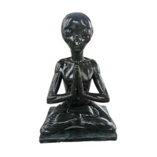 Black Marble Stone Alien Buddha Statue for Indoor/Outdoor Home Decoration and Garden Ornament