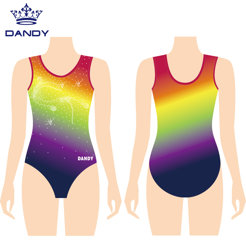 Rainbows ombre cô gái thể dục leotards