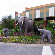 Modern Decoration bronze father and son elephant group statues