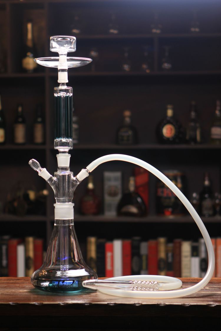 Customized hand blown led borosilicate glass pipe glass shisha hookah