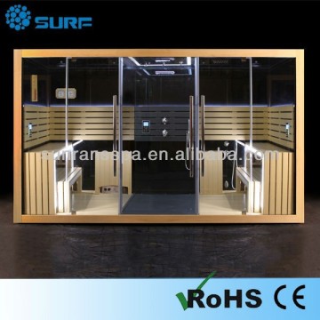 Fashionable design dry and wet sauna room sauna digital control panel stream sauna steam bath sauna shower combination