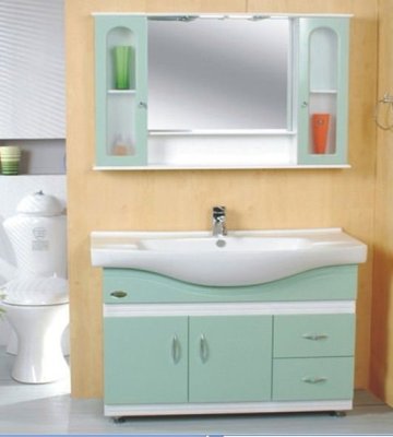 PVC Green Ready Made Bathroom Cabinet