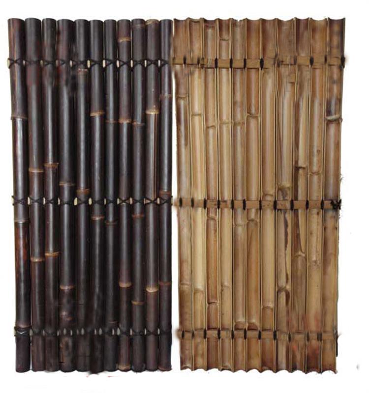 Carbonized brown decorative black bamboo fence for sale