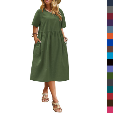 Plus Size Ruffle Sleeve Tiered Swing Summer Dresses
