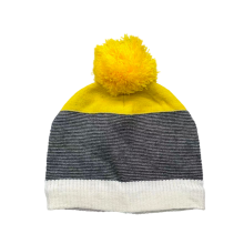 Striped Colorblock Pom Pom Winter Knit Hat