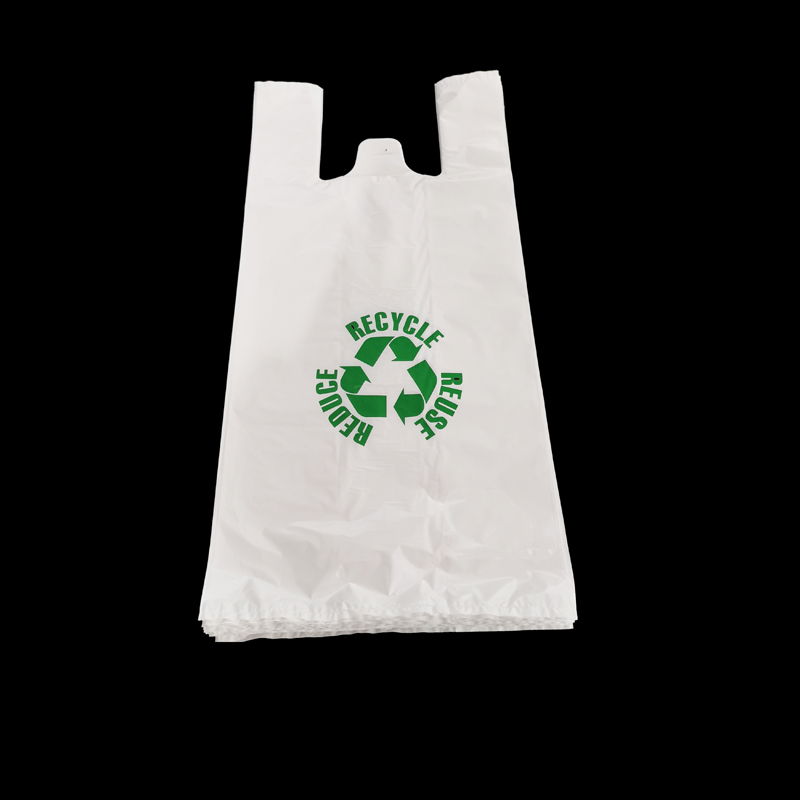 Camisetas de plastico con estampado personalizado de embalaje de comida para comestibles venta al por mayor alta calidad