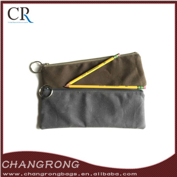 Waxed Canvas Zipper Pouch Canvas Pencil Pouch