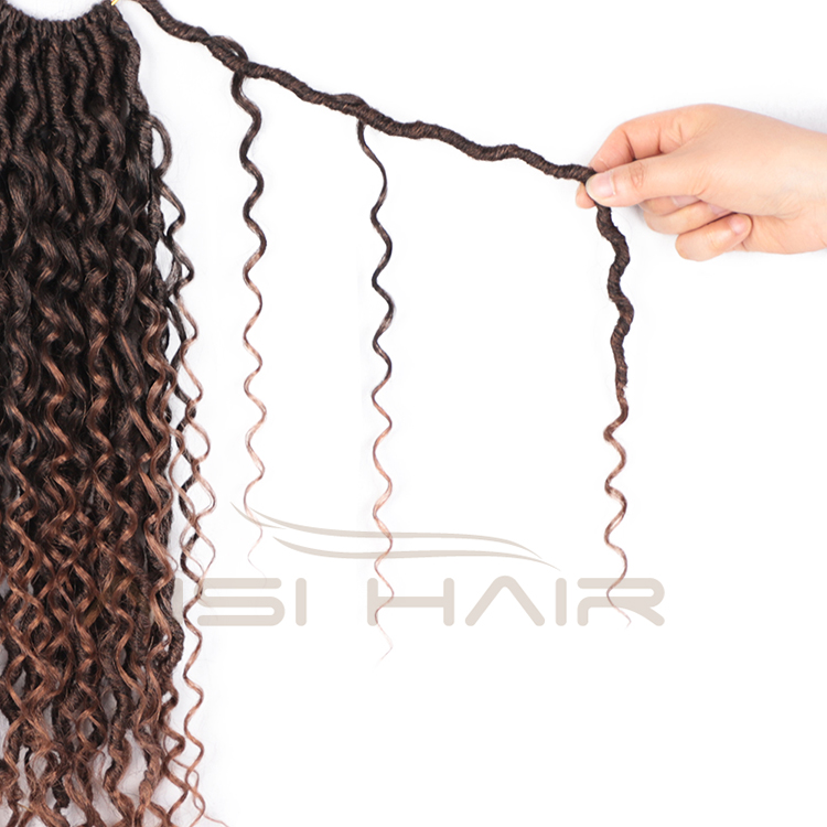 Aisi Hair Goddess Faux Locs Crochet Braids Hair Synthetic Brown Loose Wave Braids Hairpieces Extensions For Black Women