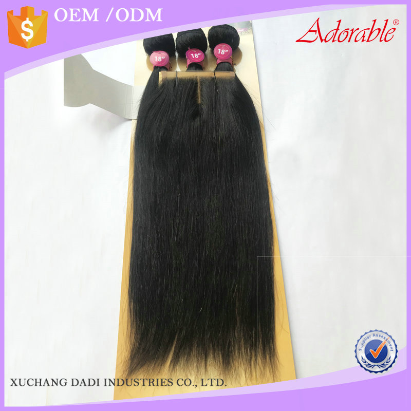 Adorable silk straight remy human hair weave 4pcs/lot with free closure,100% remi hair extensions 4*4  one pack for a full  head