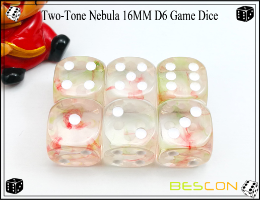 Zwei-Ton Nebelfleck 16MM D6 Spiel Dice-8 Two-Tone Nebula 16MM D6 Game Dice-8